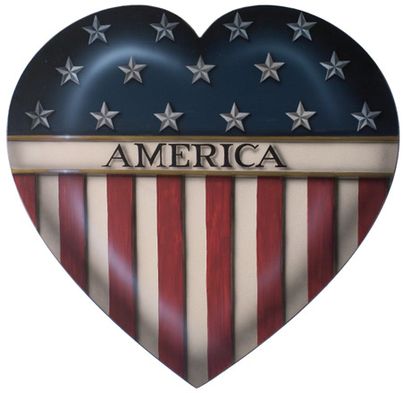 America Heart - A Patriotic Decoration & Display from Cottages and Gardens