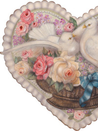 Heart With Flowers & Doves Valentine Display / Decoration - A Bonnie's Boardwalk Originals from Cottages and Gardens
