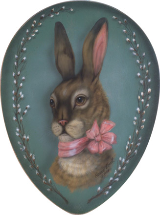 Rabbit With Bow Egg - An Easter Decoration & Display from Cottages and Gardens
