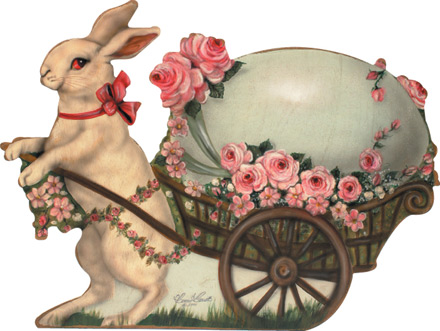 Rabbit With Egg Cart - An Easter Decoration & Display from Cottages and Gardens