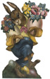 Rabbit With Two Bouquets / Easter Bunny - An Easter Decoration & Rabbit Display from Cottages and Gardens / Boardwalk Originals