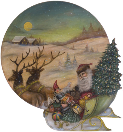 Santa Sleigh Disk - A Christmas Decoration & Display from Cottages and Gardens