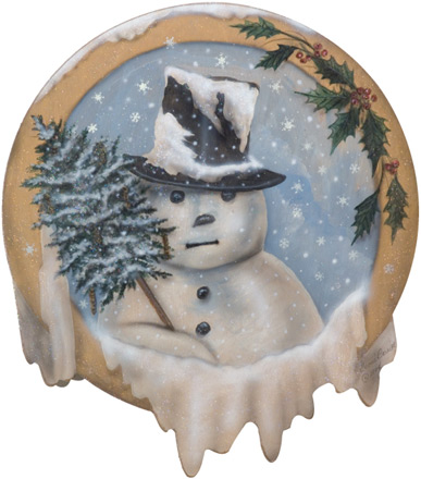 Snowman With Top Hat Disk - A Christmas Decoration & Display from Cottages and Gardens