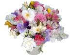 The Flower Shop at Cottages and Gardens - Seasonal Blooms With Roses In A Vase