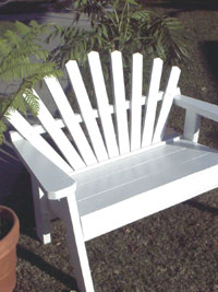 The Cottage Bench - A Painted Redwood Garden Bench Exclusively from Cottages and Gardens