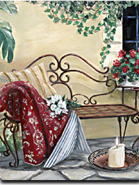 Iron Bench Giclee Print by Mary Kay Crowley from Cottages and Gardens