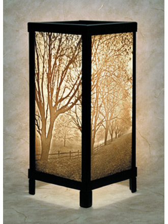 Misty Meadows Luminaire - A Porcelain Lithophane from The Porcelain Garden