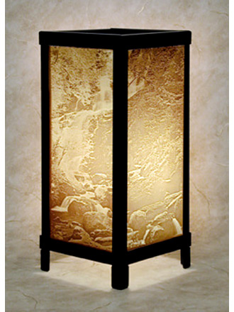 Waterfall  Luminaire - A Porcelain Lithophane from The Porcelain Garden