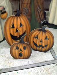 Set of 3 Pumkins Halloween Display, a Boardwalk Originals from Cottages and Gardens