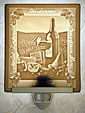Wine & Cheese - A Porcelain Lithophane Night Light from The Porcelain Garden