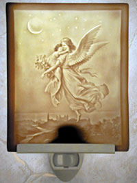 Guardian Angel Lithophane Porcelain Night Light from Cottages and Gardens & The Porcelain Garden