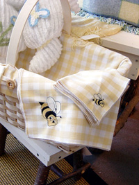 Bee Embroidered Tablecloth & Napkins Set - An Exclusive Cottages and Gardens Item