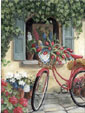 Her Red Bike - A Giclee by Mary Kay Crowley from Cottages and Gardens