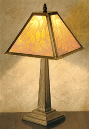Leaves Mission Lamp - A  Porcelain Lithophane Table Lamp from The Porcelain Garden