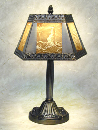 Nautical Porcelain Lithophane 5 Panel Table Lamp